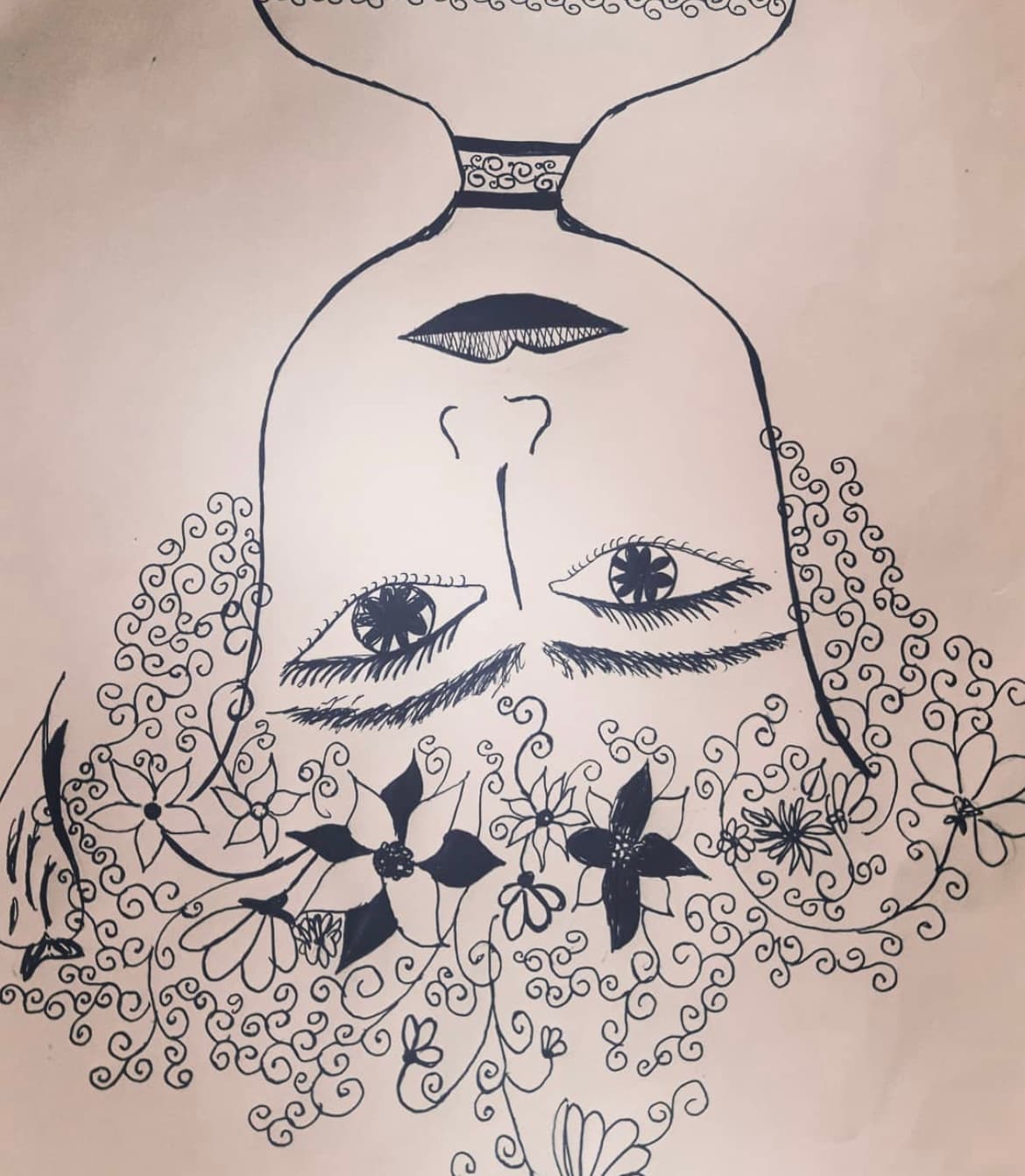 Quiet Growth — Ink on paper by Ishara Dahanayake